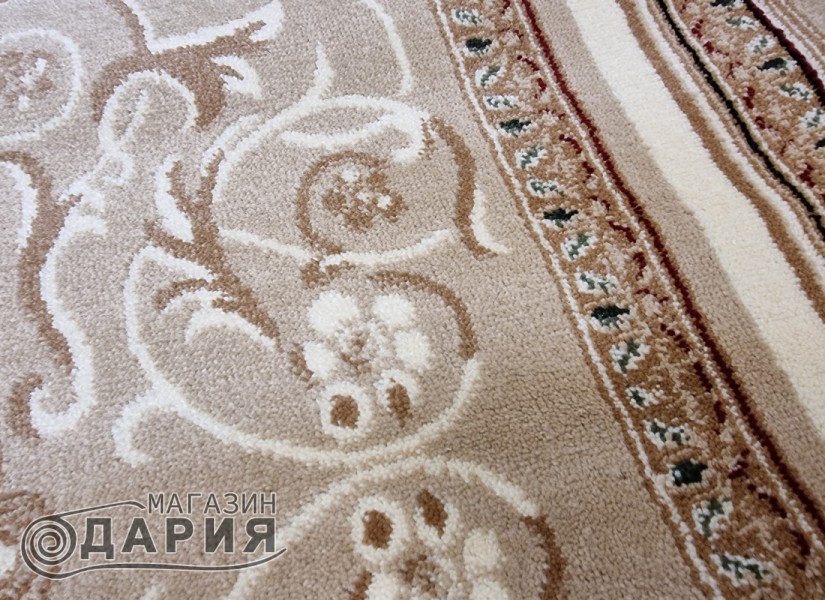 Тъкан персийски килим Blue stones 5261_beige елипса